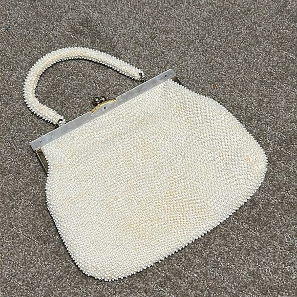 Vintage Hong Kong 1960s floral Beaded Handbag CLEAN - Picture 5 of 12